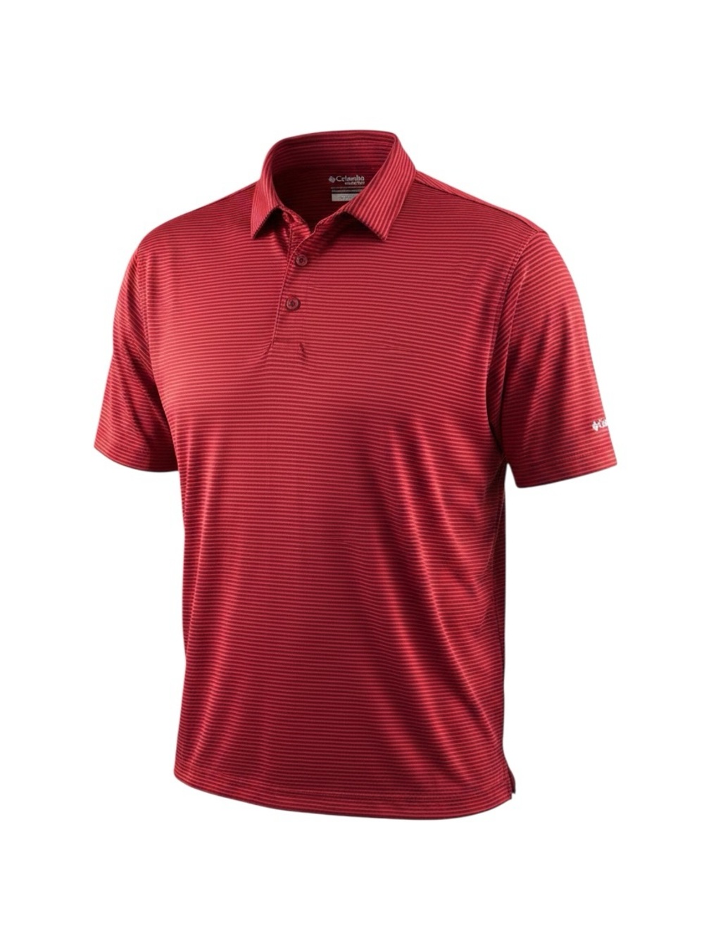 MENS COLUMBIA GOLF POLO SHIRT SHORT SLEEVE red Stripe mt39